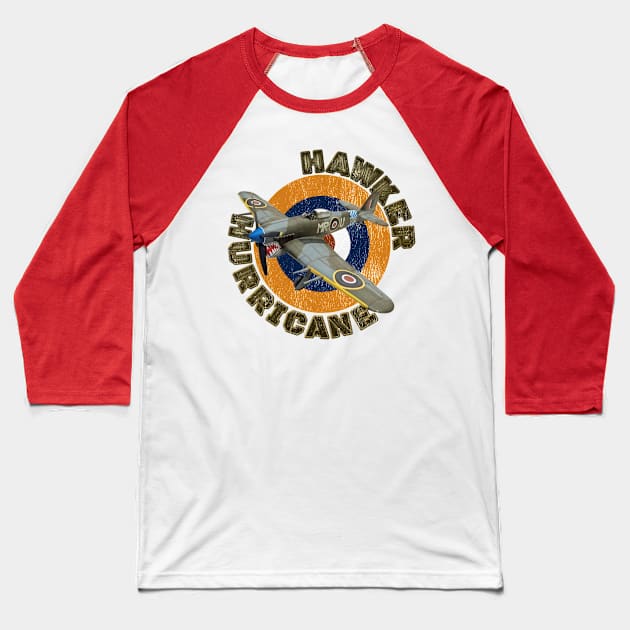 Hawker Hurricane WW2 Warbirds Warplanes Baseball T-Shirt by F&L Design Co.